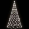 Árbol De Navidad En Asta Bandera 3000 Led Blanco Frío 800 Cm