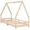 Estructura De Cama Para Niños Madera Maciza De Pino 90x200 Cm