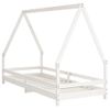 Estructura De Cama Para Niños Madera De Pino Blanco 80x200 Cm