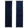 Cortinas Opacas Ganchos 2 Pzas Terciopelo Azul Oscuro 140x225cm