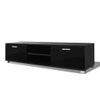 Mueble De Tv Negro Brillo 140x40,5x35 Cm