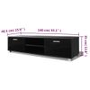 Mueble De Tv Negro Brillo 140x40,5x35 Cm