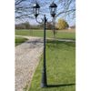 Farola De Jardín 2 Brazos 230 Cm Verde Oscuro/negro Aluminio