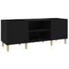 Mueble Para Discos Madera Contrachapada Negro 121x38x48 Cm