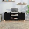 Mueble Para Discos Madera Contrachapada Negro 121x38x48 Cm