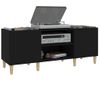 Mueble Para Discos Madera Contrachapada Negro 121x38x48 Cm