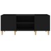 Mueble Para Discos Madera Contrachapada Negro 121x38x48 Cm