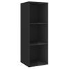 Mueble Tv Pared Madera Contrachapada Negro Brillo 37x37x107cm