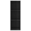 Mueble Tv Pared Madera Contrachapada Negro Brillo 37x37x107cm