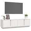 Mueble De Tv Madera Maciza De Pino Blanco 140x40x40 Cm