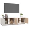 Mueble De Tv Madera Maciza De Pino Blanco 140x40x40 Cm