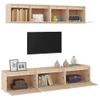 Muebles Para Tv 5 Piezas Madera Maciza De Pino