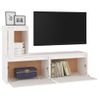 Muebles Para Tv 3 Piezas Madera Maciza De Pino Blanco