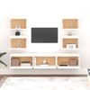 Muebles Para Tv 7 Piezas Madera Maciza De Pino Blanco