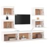 Muebles Para Tv 7 Piezas Madera Maciza De Pino Blanco