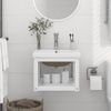 Estructura De Baño Con Lavabo Incorporado Hierro Blanco