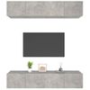 Muebles Tv 4 Uds Madera Contrachapada Gris Hormigón 80x30x30 Cm