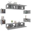 Set De Muebles Para Tv 8 Pzas Madera Contrachapada Gris Sonoma