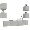 Set De Muebles De Tv 6 Pzas Madera Contrachapada Gris Hormigón