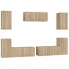 Set De Muebles Para Tv 7 Pzas Madera Contrachapada Roble Sonoma