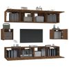 Set De Muebles Para Tv 6 Pzas Madera Contrachapada Roble Marrón