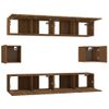 Set De Muebles Para Tv 6 Pzas Madera Contrachapada Roble Marrón