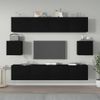 Set De Muebles Para Tv 6 Piezas Madera Contrachapada Negro