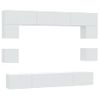 Set De Muebles Para Tv 8 Piezas Madera Contrachapada Blanco