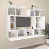 Set De Muebles Para Tv 6 Piezas Madera Contrachapada Blanco