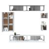 Set De Muebles Para Tv 8 Piezas Madera Contrachapada Blanco