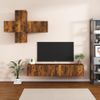 Juego De Mueble Tv 7 Piezas Madera Contrachapada Roble Ahumado