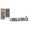 Set De Muebles Para Tv 4 Pzas Madera Contrachapada Gris Sonoma