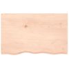 Encimera De Baño Madera Maciza Sin Tratar 80x50x(2-4) Cm