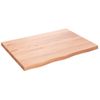 Encimera Baño Madera Maciza Tratada Marrón Claro 80x60x(2-4) Cm