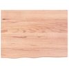 Encimera Baño Madera Maciza Tratada Marrón Claro 80x60x(2-4) Cm