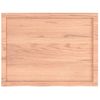 Encimera Baño Madera Maciza Tratada Marrón Claro 80x60x(2-4) Cm