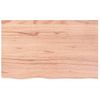 Encimera Baño Madera Maciza Tratada Marrón Claro 80x50x(2-6) Cm