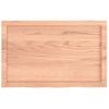 Encimera Baño Madera Maciza Tratada Marrón Claro 80x50x(2-6) Cm