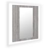 Armario De Baño Con Espejo Led Madera Gris Sonoma 40x12x45 Cm