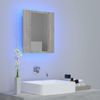 Armario De Baño Con Espejo Led Madera Gris Sonoma 40x12x45 Cm