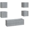 Juego De Muebles De Pared Para Tv Contrachapado Gris Sonoma