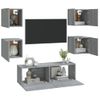 Juego De Muebles De Pared Para Tv Contrachapado Gris Sonoma