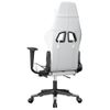 Silla Gaming Con Reposapiés Cuero Sintético Blanco Negro