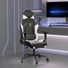 Silla Gaming Con Reposapiés Cuero Sintético Negro Blanco