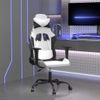 Silla Gaming Cuero Sintético Blanco Y Negro