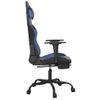 Silla Gaming Con Reposapiés Cuero Sintético Negro Azul