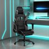 Silla Gaming Con Reposapiés Cuero Sintético Negro Gris