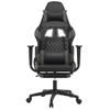 Silla Gaming Con Reposapiés Cuero Sintético Negro Gris