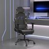 Silla Gaming Con Reposapiés Cuero Sintético Negro Camuflaje