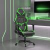 Silla Gaming Con Reposapiés Cuero Sintético Negro Verde